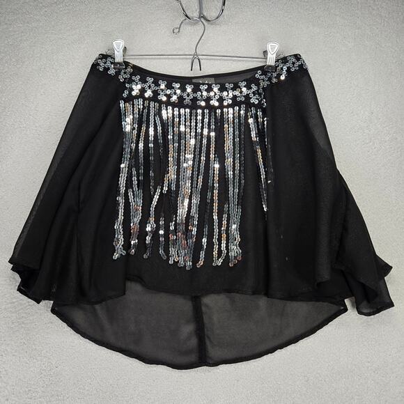 Dots Sheer Sequin Crop Top Womens M Y2k Vintge Rave Festival Shaw - Picture 1 of 9